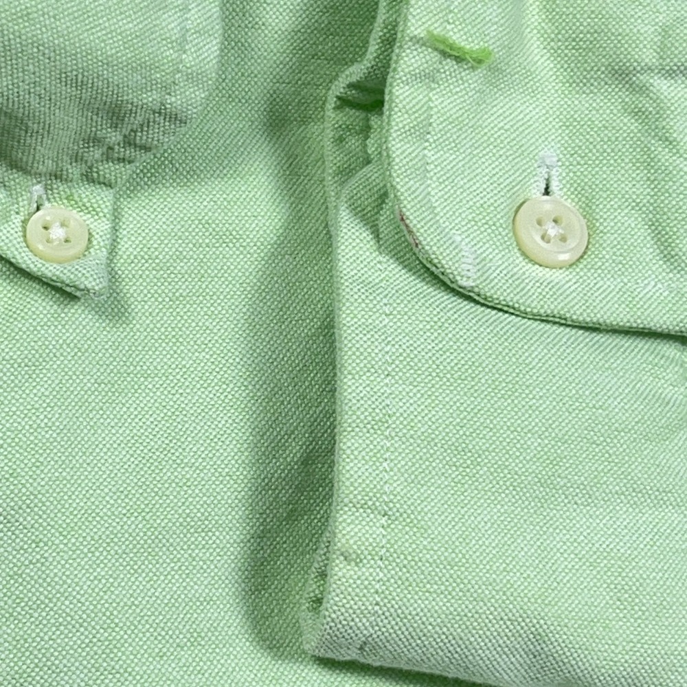 Ralph Lauren Oxford Shirt Men Large Green Button Up Pocket OCBD Dress C* - Picture 7 of 13
